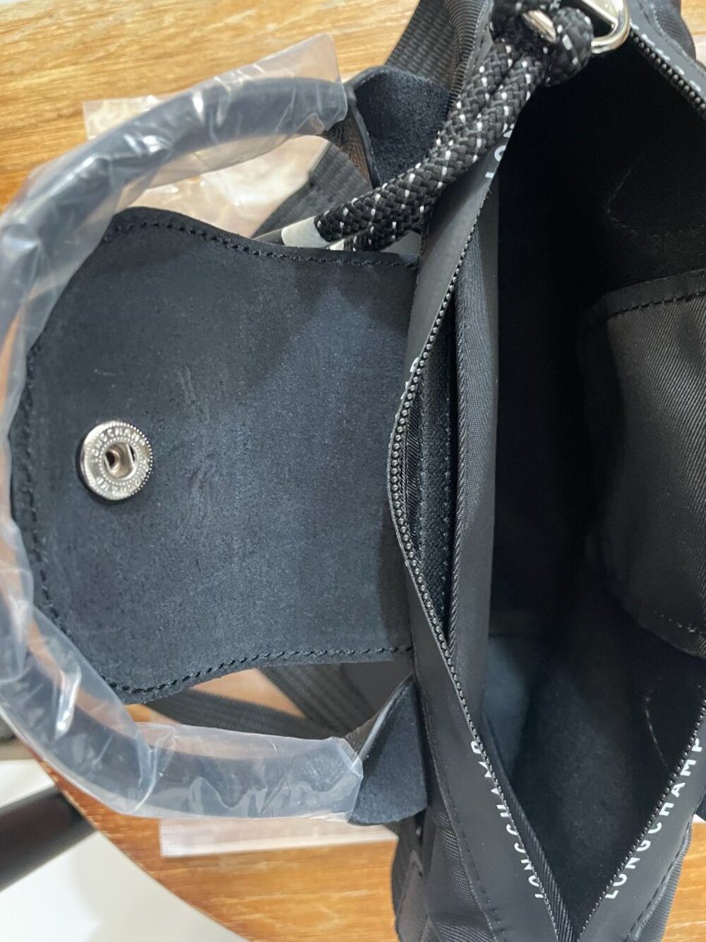 NWT Longchamp Le Pliage Energy Handbag Tote Pouch XS Black Crossbody Makeup Mini - Picture 3 of 8